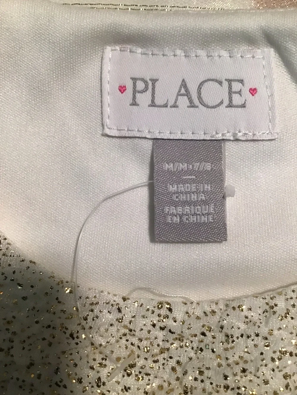 Childrens Place Shimmer Pink White Dress Size M-7/8 Girls